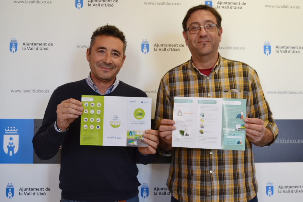 fovasa y la vall d'uixó lanzar una campaña de sensibilización de recogida de voluminosos