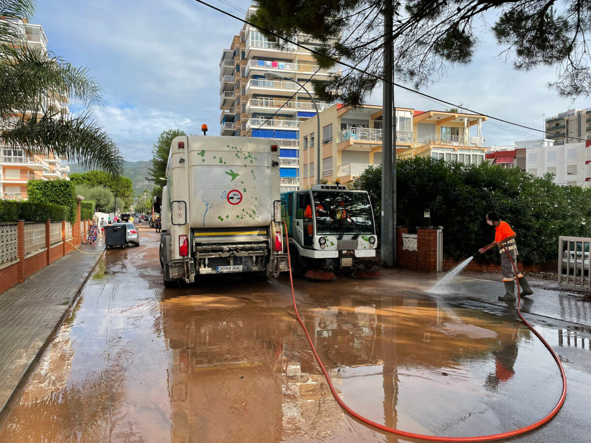 Trabajo limpieza tras lluvias agosto Benicàssim - Fobesa